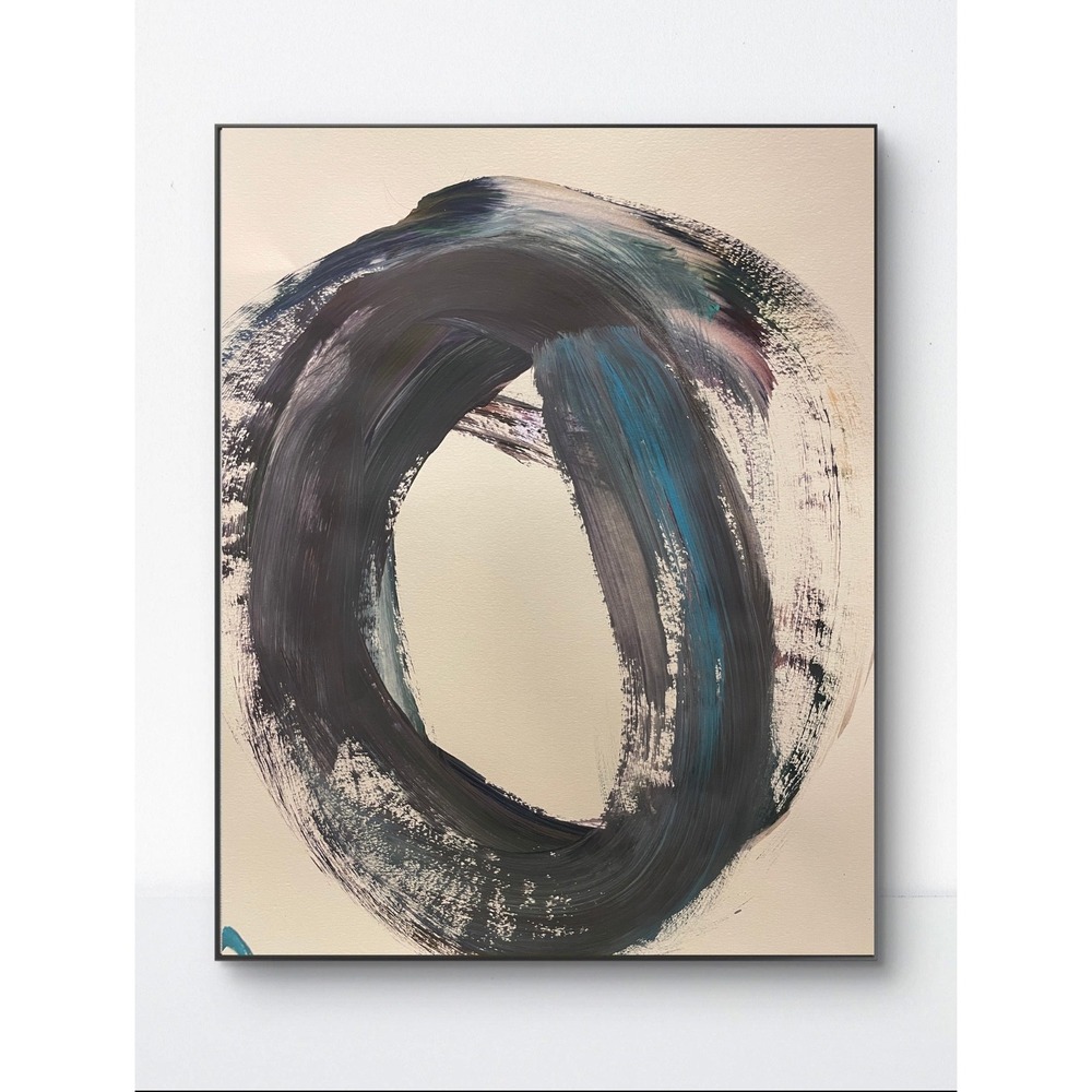 OMAN Eternal Orbit Original Abstract Painting 11x14 Zen Enso Brutalist Modern